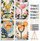 4 Pack Paint by Numbers Kit for Adults with Framed, Easy Paint by Number Kits On Canvas with Wooden Easel, Adults Painting by Numbers for Beginner Home Decor 8x12inch